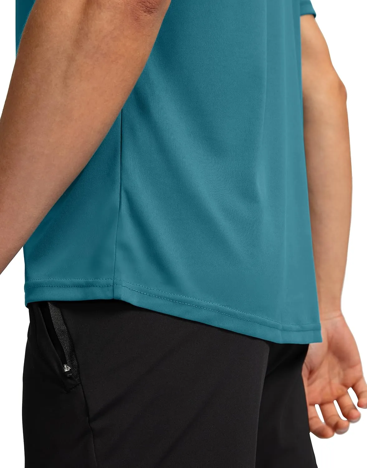 Men's Dry Fit Short Sleeve T-Shirt Crewneck Lightweight Tee Shirts for Men Workout Athletic Casual