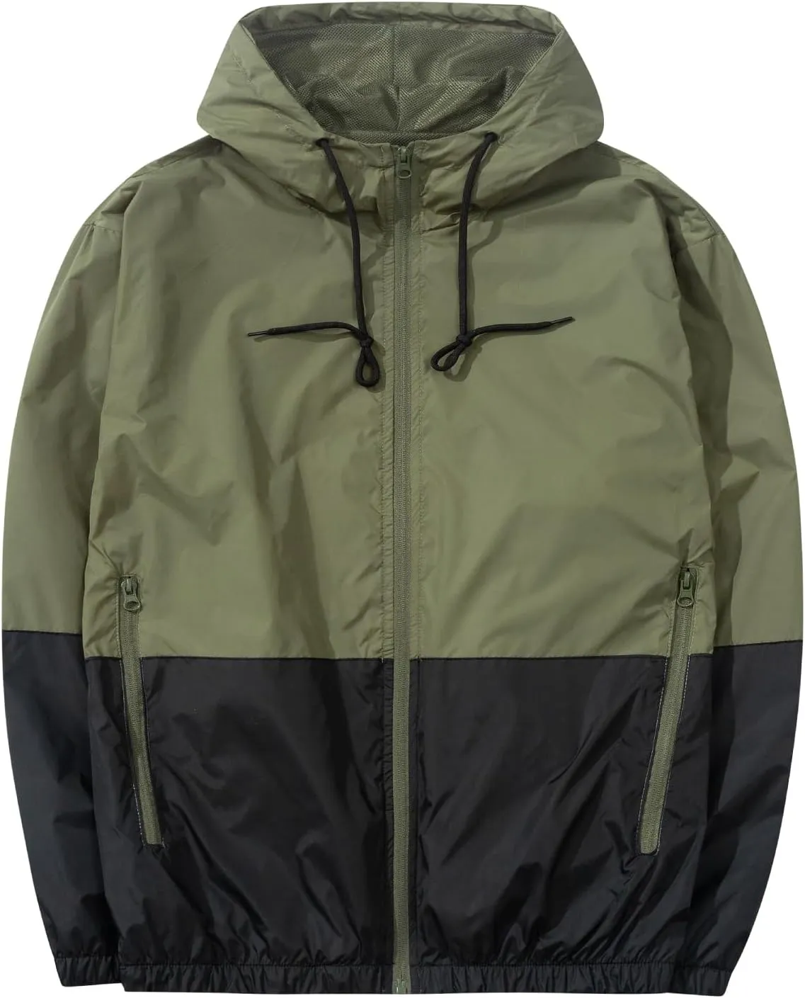 Men's Lightweight Windbreaker Jackets Outdoor Hooded Pocket Raincoat Jacket