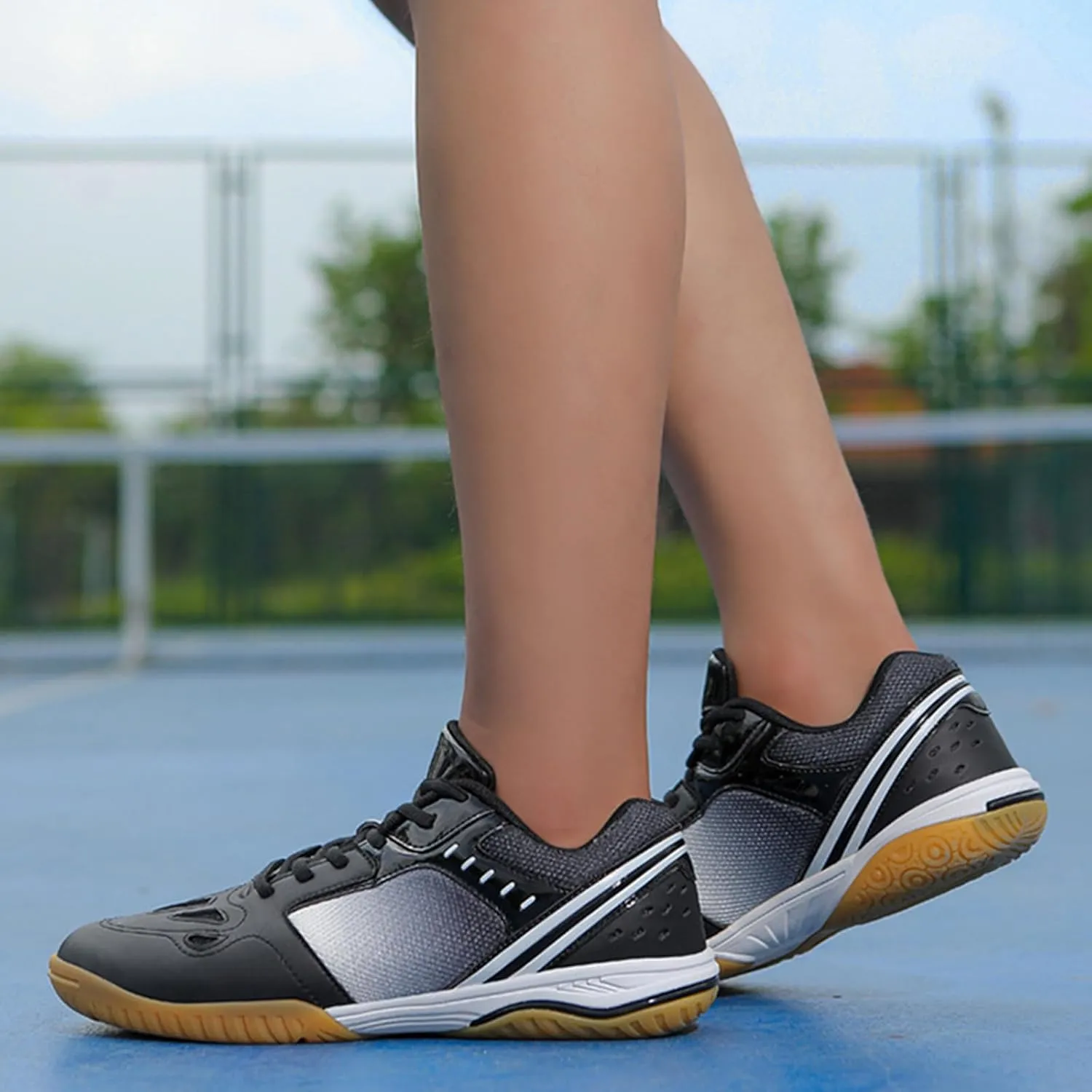 Men's Tennis Shoes Pickleball Court Shoes Non-Slip Rubber Sole Lightweight Table Tennis Sneakers for Indoor/Outdoor