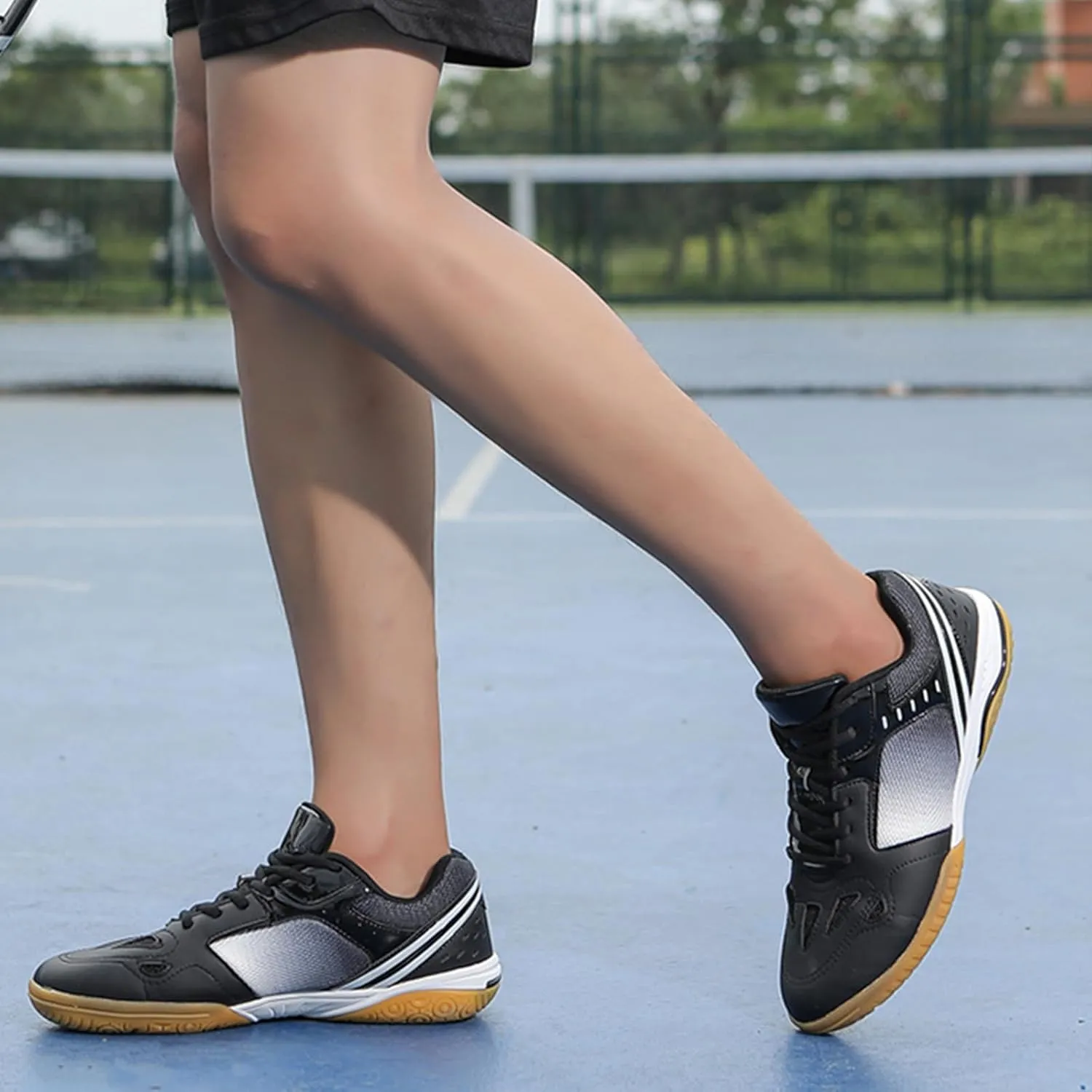 Men's Tennis Shoes Pickleball Court Shoes Non-Slip Rubber Sole Lightweight Table Tennis Sneakers for Indoor/Outdoor