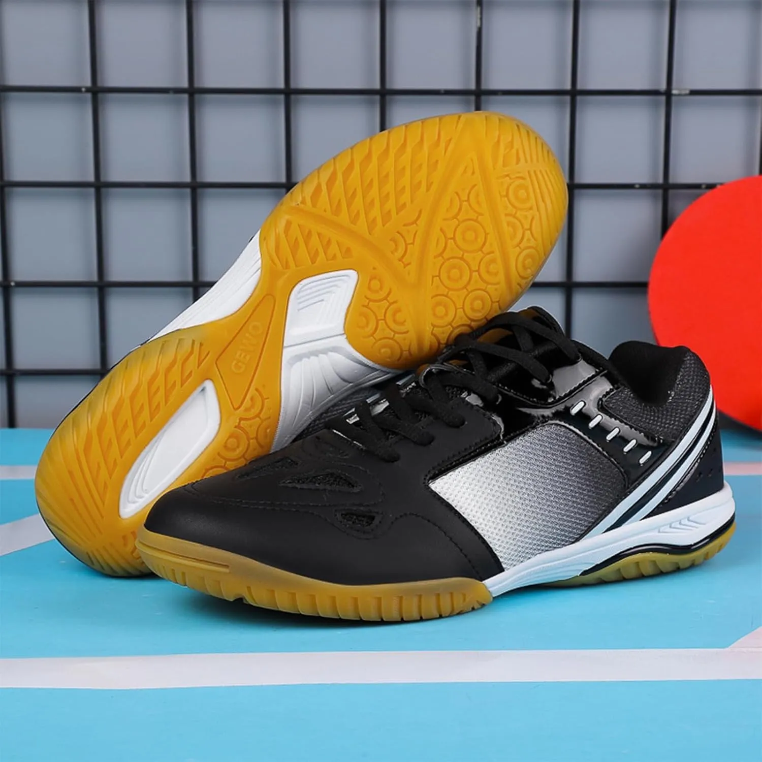 Men's Tennis Shoes Pickleball Court Shoes Non-Slip Rubber Sole Lightweight Table Tennis Sneakers for Indoor/Outdoor