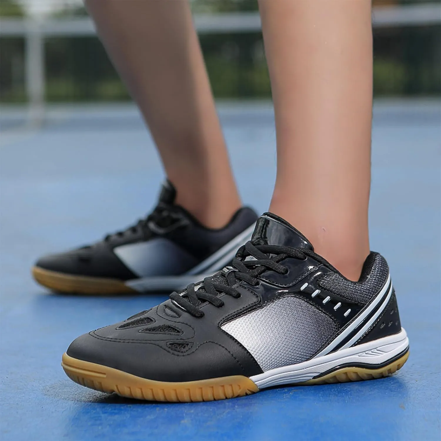 Men's Tennis Shoes Pickleball Court Shoes Non-Slip Rubber Sole Lightweight Table Tennis Sneakers for Indoor/Outdoor