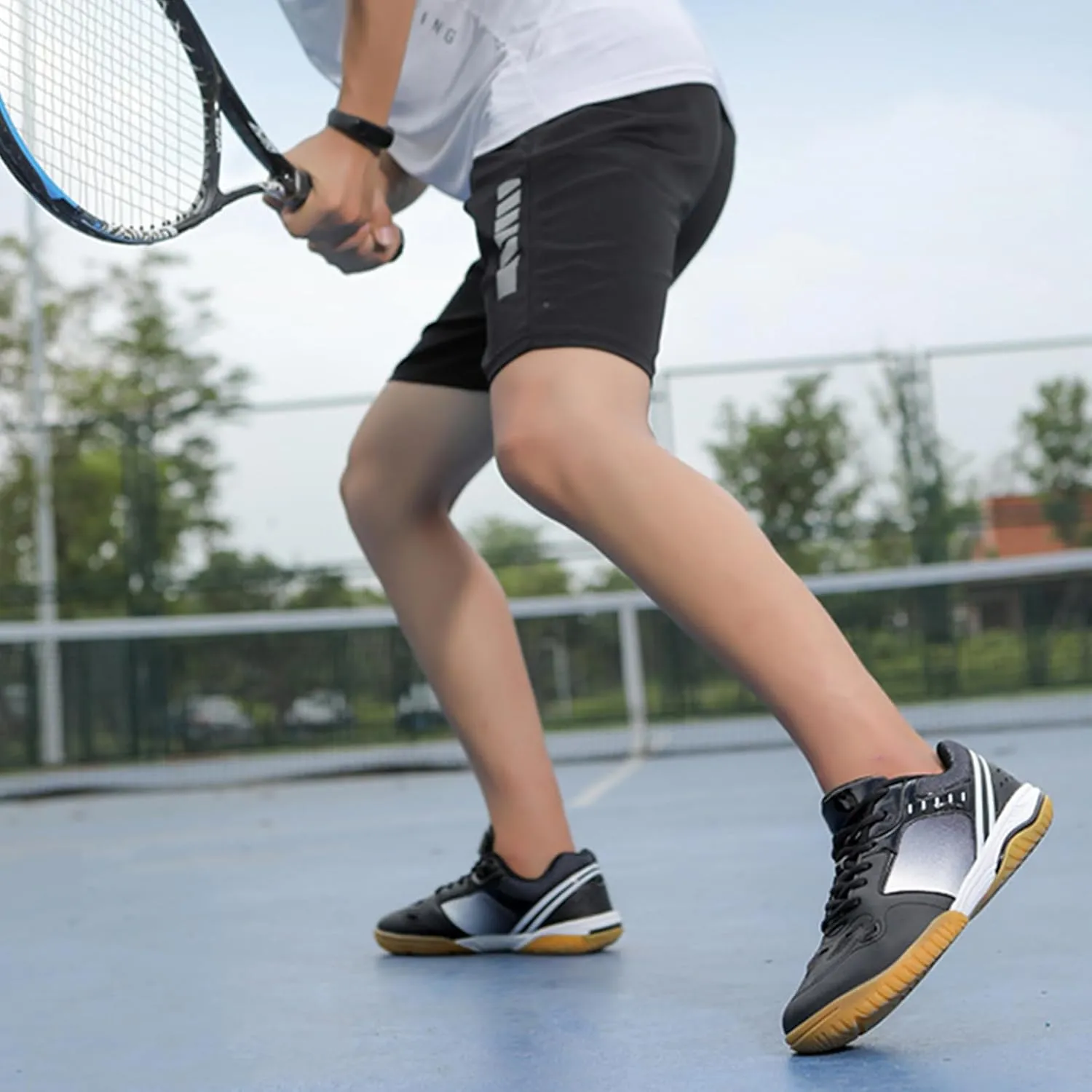 Men's Tennis Shoes Pickleball Court Shoes Non-Slip Rubber Sole Lightweight Table Tennis Sneakers for Indoor/Outdoor