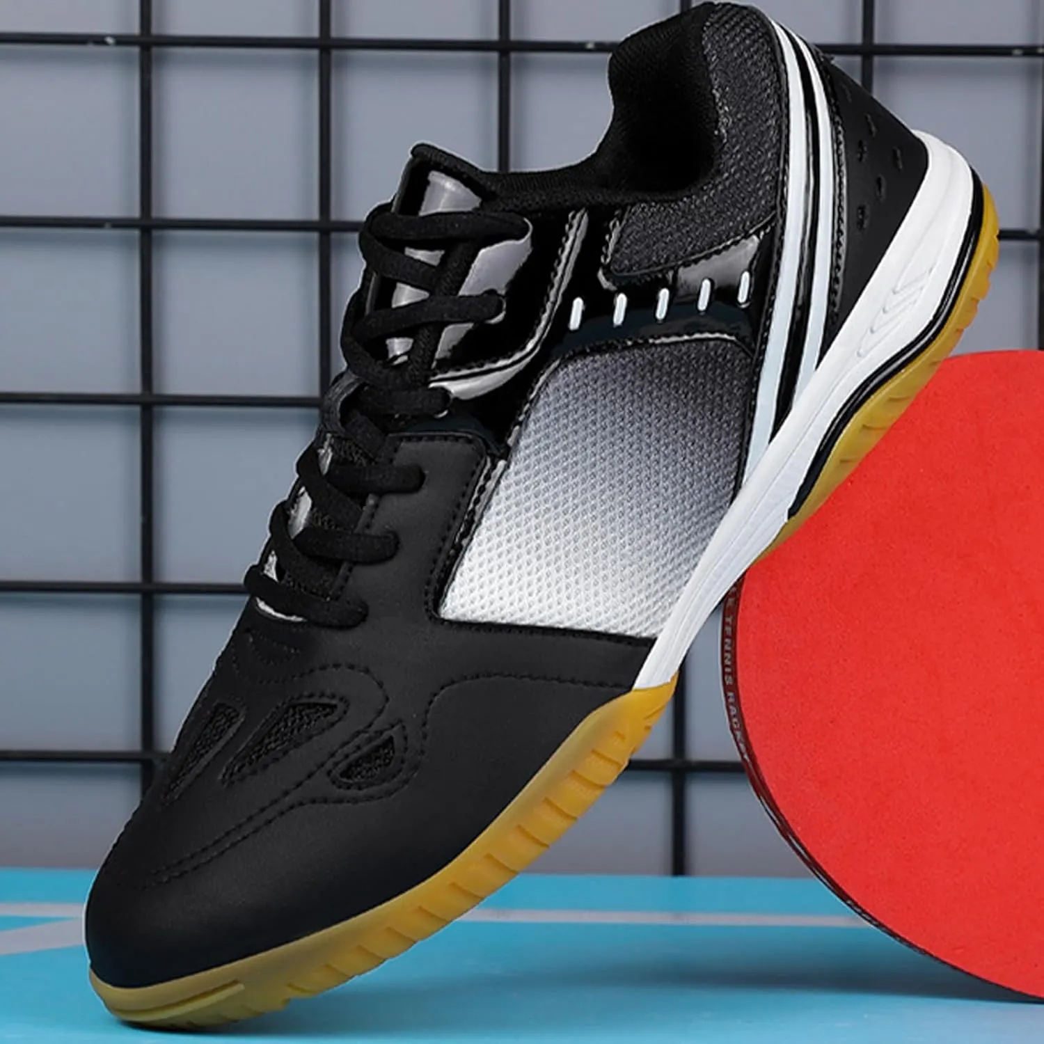 Men's Tennis Shoes Pickleball Court Shoes Non-Slip Rubber Sole Lightweight Table Tennis Sneakers for Indoor/Outdoor