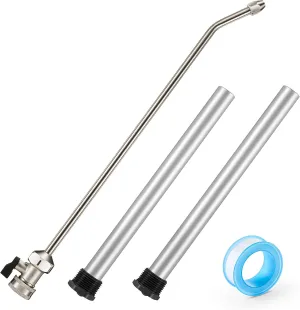 Metal Rv Water Heater Flush and 2PCS Anode Rods, Heavy Duty All Metal RV Water Heater Tank Rinser with Shutoff Valve for Flushing Out Sediment