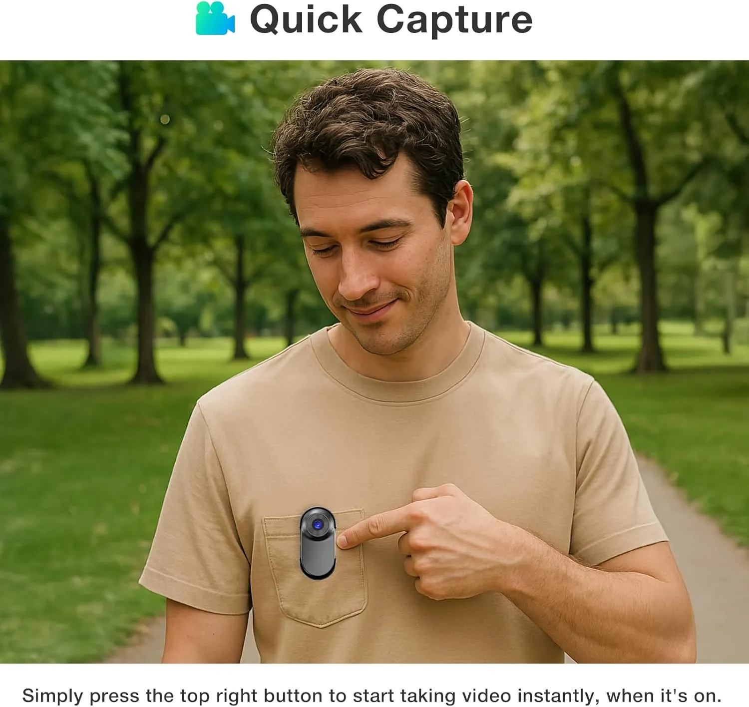 Mini Body Camera,1080P 64G Wearable Action Body Cam,Thumb Size Hands Free One-Click Filming Body Worn Camera with 360°Rotatable Clip for Work, Travel, Pet Walking
