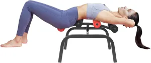 Mini Inversion Table for Back Pain Relief,352LBS Weight Capacity Compact Foldable Back Stretcher with Adjustable Rotation Angle 135° to 225°, Backside Stretcher Rotation Teeter Inversion Table