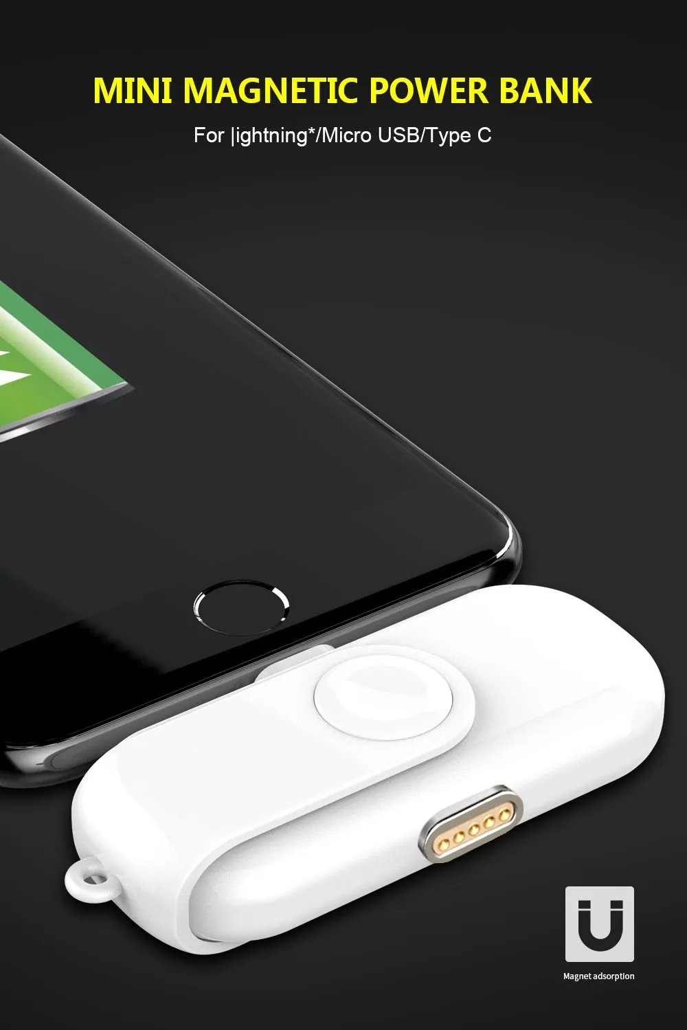 Mini Magnetic Power Bank 1000mAh
