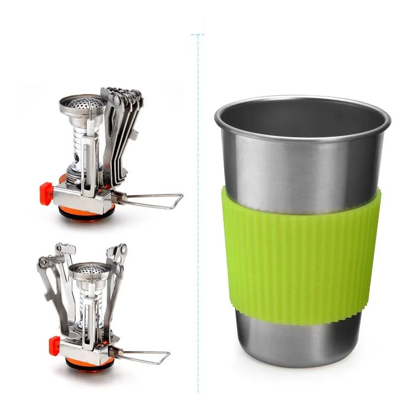 Mini with Cookware Stove Mess One-touch operation Camping High-precision Kit