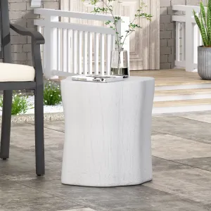 Minimalist Side Table Lightweight Concrete - Antique White