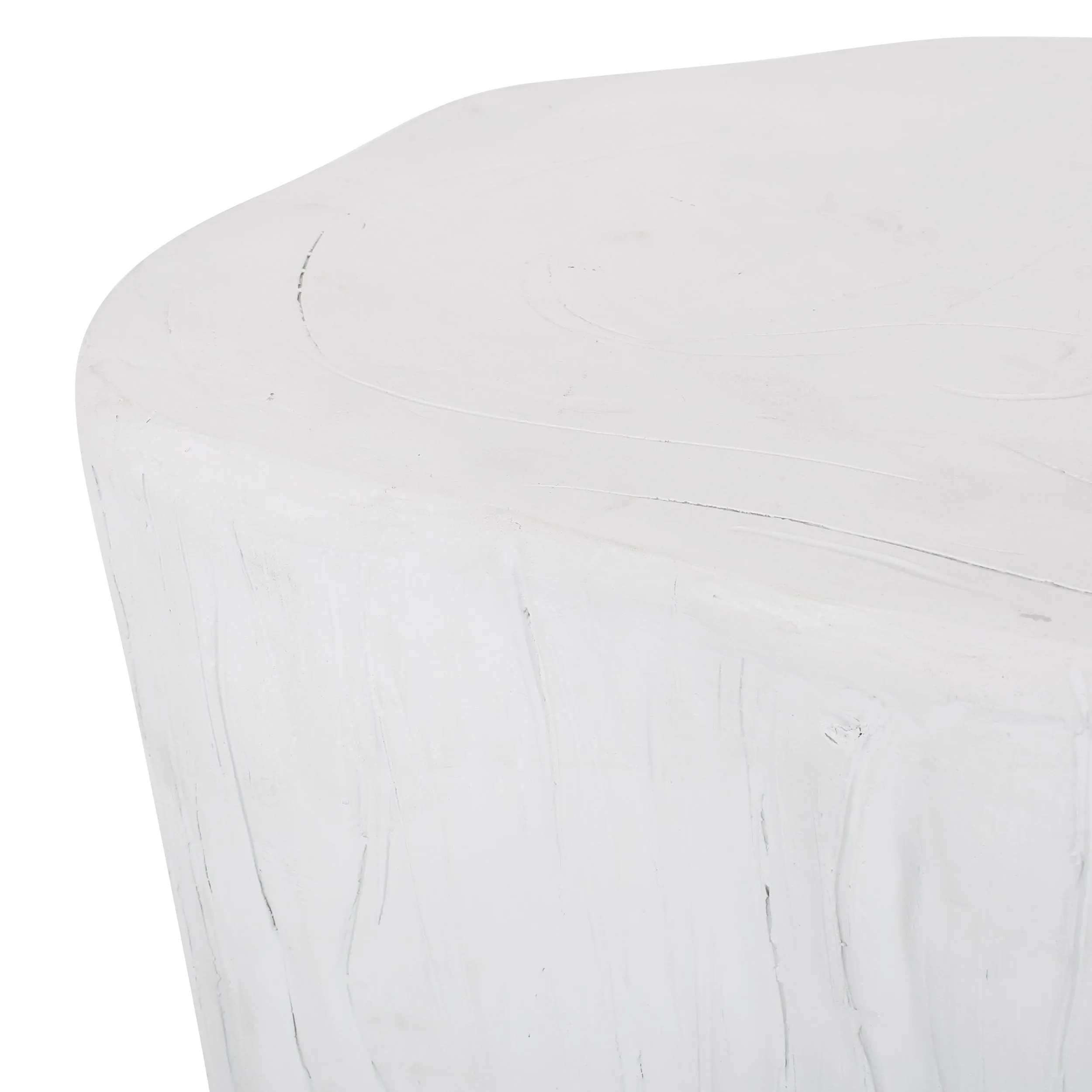 Minimalist Side Table Lightweight Concrete - Antique White