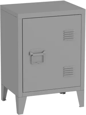 MIOCASA Nightstand Modern End Side Table Steel Bedside Storage Cabinet with Shelf Easy Assembly for Living Room Bedroom (Gray)