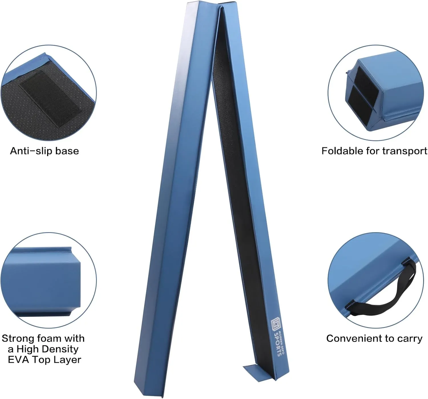 Modern-Depo 6ft/8ft Gymnastics Balance Beam for Home Use, Folding Balance Beam, Anti-Slip Surface, Practice Gymnastics Equipment for Kids, Physical Therapy