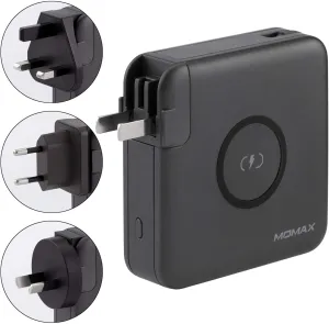 MOMAX 3 in 1 Power Adapter Set Q.Power Plug USB Wall Charger   PD & QC 3.0 - Black