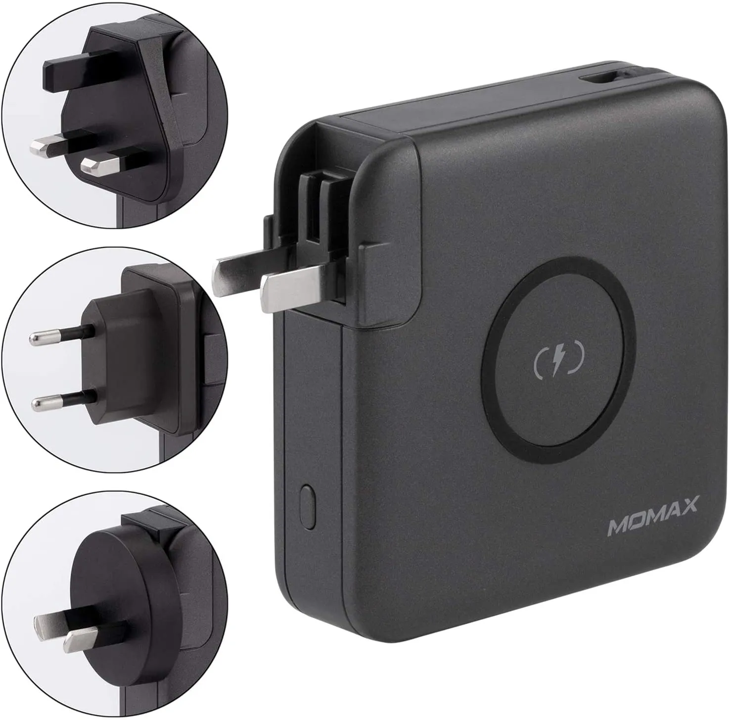MOMAX 3 in 1 Power Adapter Set Q.Power Plug USB Wall Charger   PD & QC 3.0 - Black