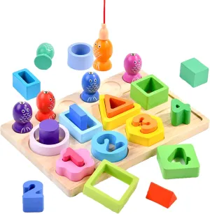 Montessori Toys for1 2 3 4 5Years Old Toddler Boys Girls, Wooden Sorting Toys for Toddlers, Wooden Blocks for Toddlers Preschool Motor Skill Birthday Chirstmas Gift for Baby