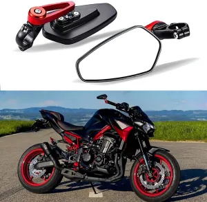 Motorcycle Bar End Mirror, Universal 7/8" Handle Rear View Side Mirrors Compatible with MT09 MT03 Z125 Z400 Z650 Z900 SV650 CB300F CB500F Grom and More