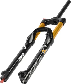 Mountain Bikes Suspension Fork 26/27.5/29 Inch Mountain Bikes Air Fork Travel 140mm Rebound Adjust Manual Lockout 1-1/8'' Straight Front Fork Disc Brake Quick Release 9mm