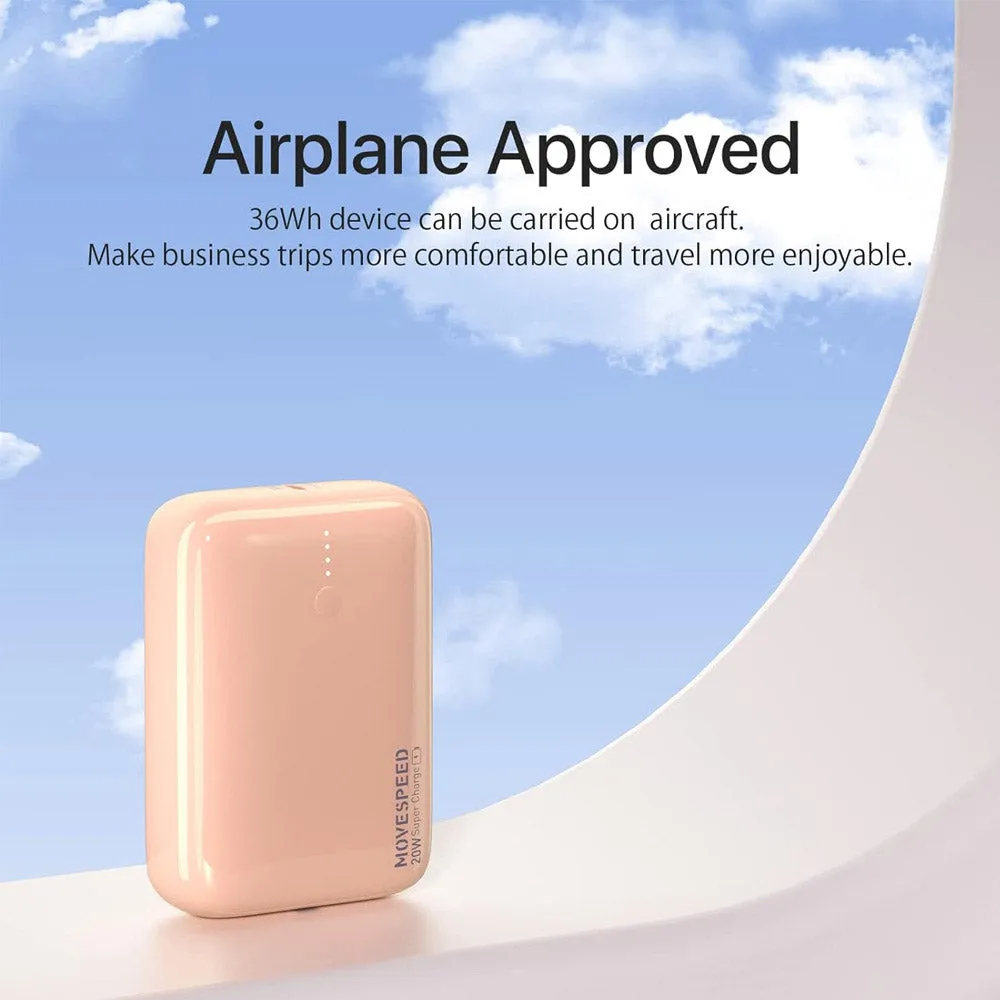 Movespeed Mini Portable Power Bank 10000mAh PD20W 22.5W 1A1C Sakura Pink - International Version
