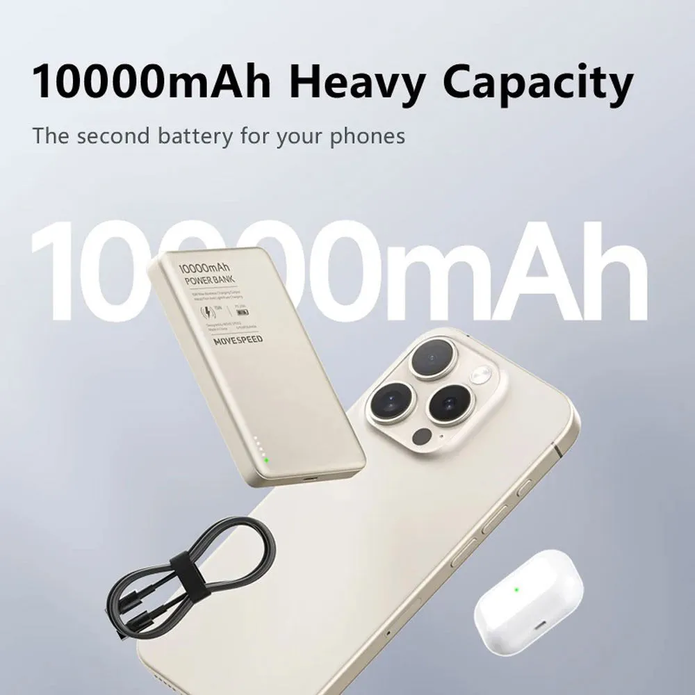 Movespeed S10 Ultra-Thin Magnetic Power Bank 10000mAh PD20W Titanium Gold
