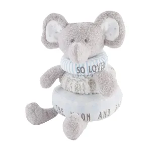 Mud Pie Elephant Plush Stackable Toy, Blue