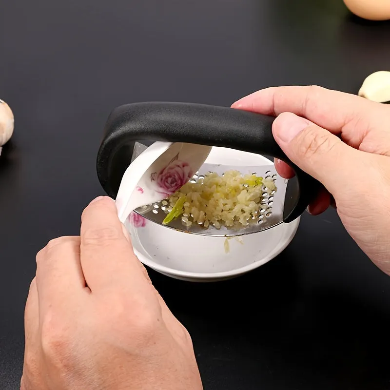 Multi-functional Portable Stainless Steel Garlic Press, Washable Garlic Crusher, Kitchen Gadgets