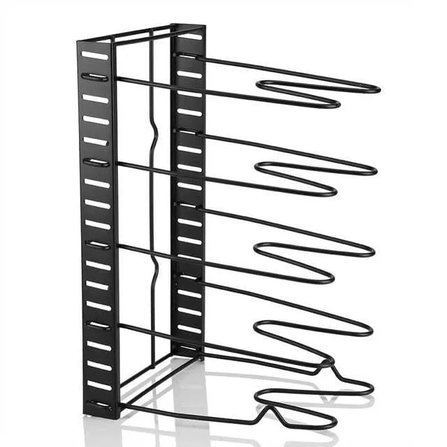 Multi-Tier Adjustable Kitchen Pan Organizer - Space-Saving Cookware Rack