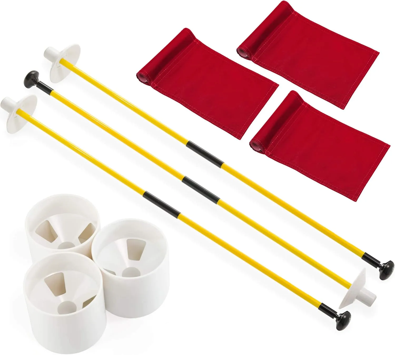 Murray Sporting Goods Golf Flagsticks, Flags and Cups - Set of 3 for Golf Course or Backyard Putting Green and Chipping Greens | Mini Golf Flag Sticks for Pros or Juniors in Red, White and Blue (USA)