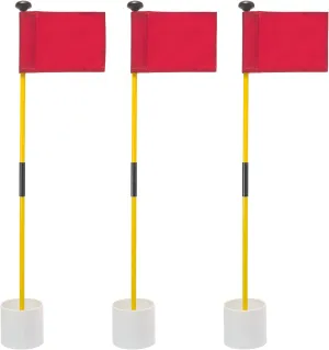 Murray Sporting Goods Golf Flagsticks, Flags and Cups - Set of 3 for Golf Course or Backyard Putting Green and Chipping Greens | Mini Golf Flag Sticks for Pros or Juniors in Red, White and Blue (USA)