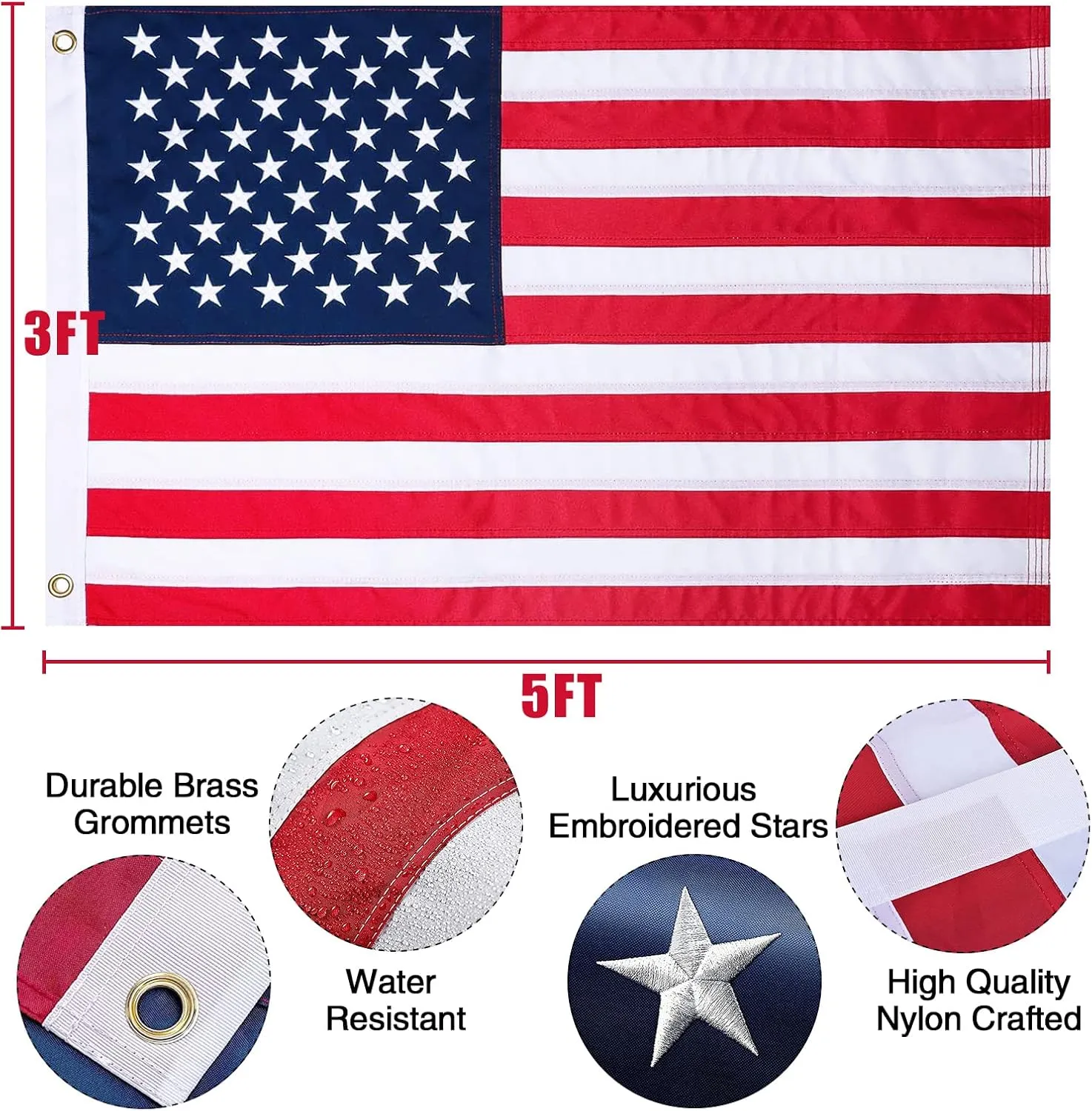 NELXINJO Heavy Duty 25FT Flag Pole -12 Gauge Extra Thick Aluminum Flagpole kit for Outside House,100MPH Wind Tested
