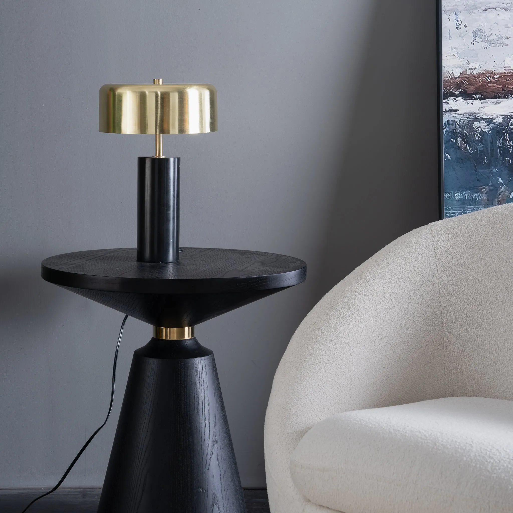 Nexus Table Lamp - Gold outer - White inner