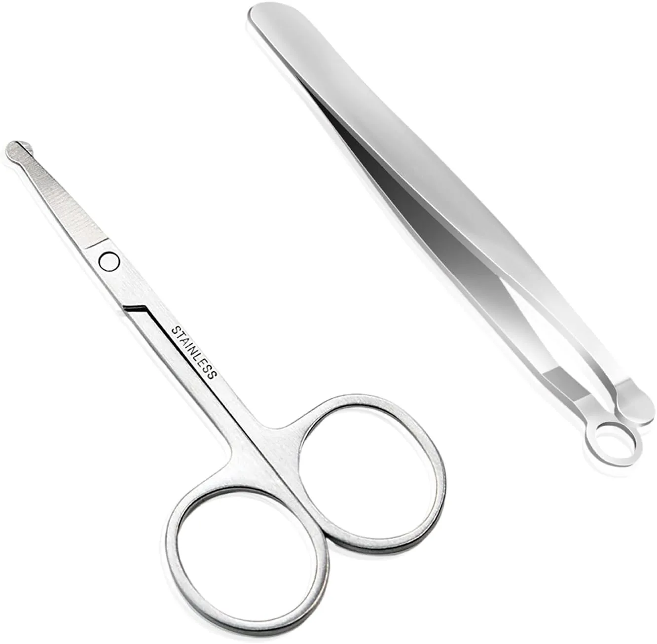 Nose Hair Trimmer Nose Hair Scissors, Hysotok Stainless Steel Nose Hair Clippers Friendly Round Tip, Easy Cut, Nose Hair Trimming Tweezers for Noses, Eyebrow for Men and Women