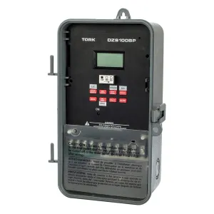 NSI Industries TORK DZS400BP 20-Amp, 365/7-Day, Astronomic Digital Timer - 99 On/Off Settings - 4 (SPST) Channels - Multi-Voltage, Controls Indoor/Outdoor Lighting, HVAC, Signage, Motors, Horns/Bells