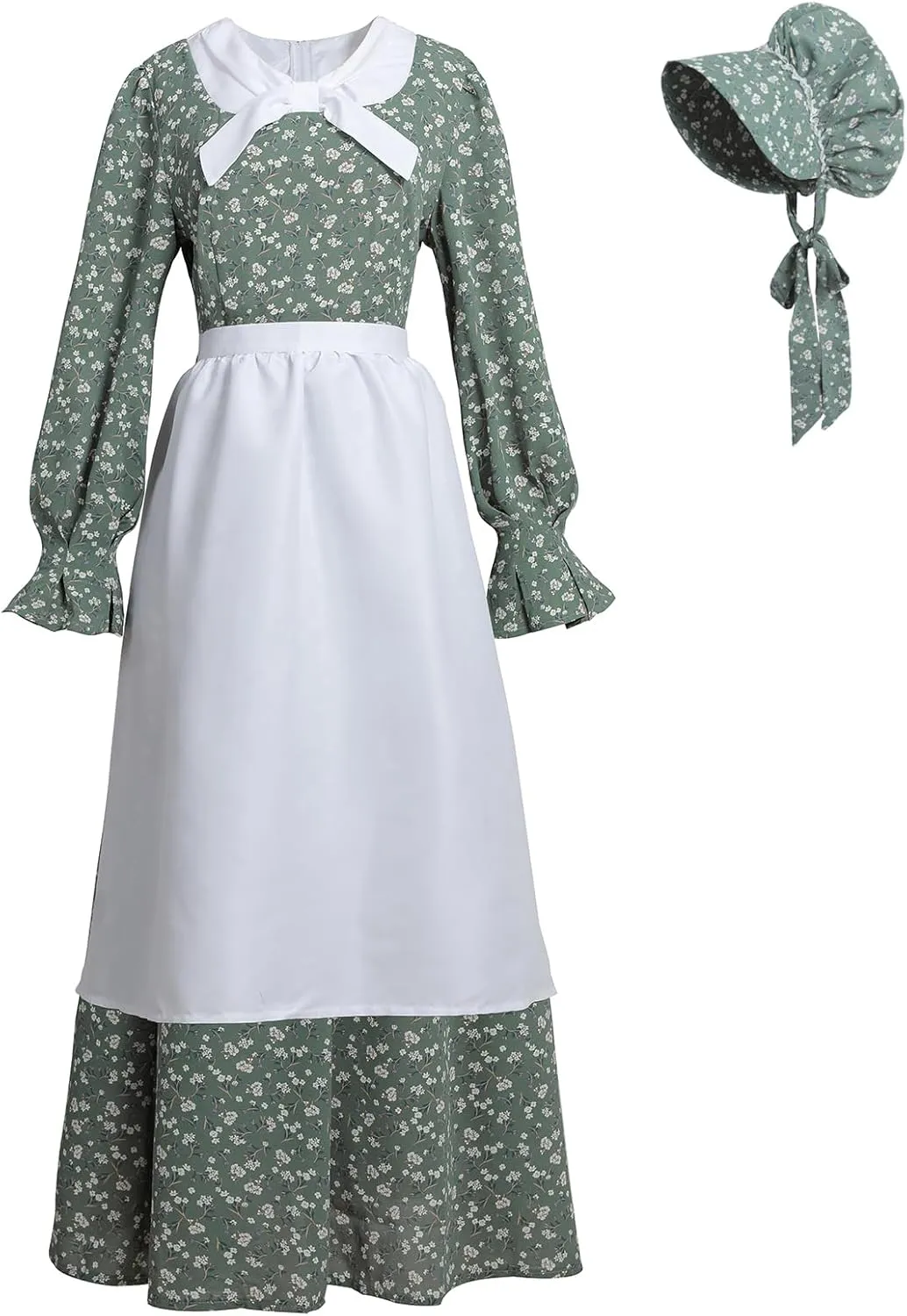 NSPSTT Prairie Dress Women Pioneer Dress Colonial Costume Women Amish Old Fashioned Floral Dresses