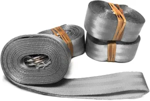 Nylon Webbing Tie Down Straps Double D Ring | 2'' Wide by 13-Foot Long 10-Pack for Securing Bounce Houses,Slides, Obstacle Courses, Inflatables, West Coast Frame, High Peak, & Pole Tents