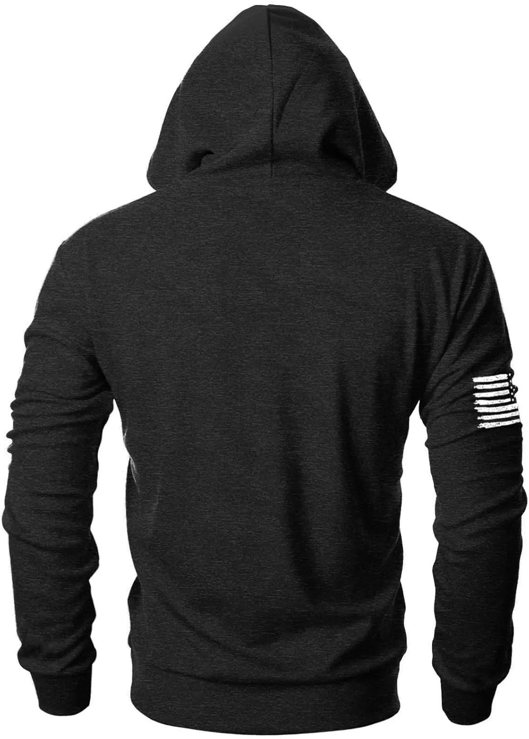 Ohoo Men's Slim Fit American Flag Hoodie Lightweight with Kangaroo Pocket