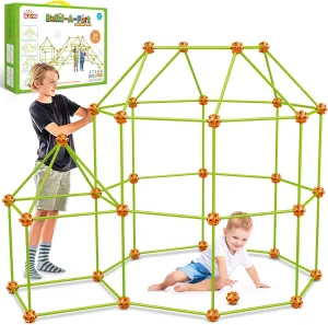 OleFun 180 Pack Fort Building Kits for Kids 4, 5, 6, 7, 8  Year Old Boys & Girls, Creative STEM Building Toys for DIY Castles, Tunnels, Play Tent, for Aged 5-8, 8-12