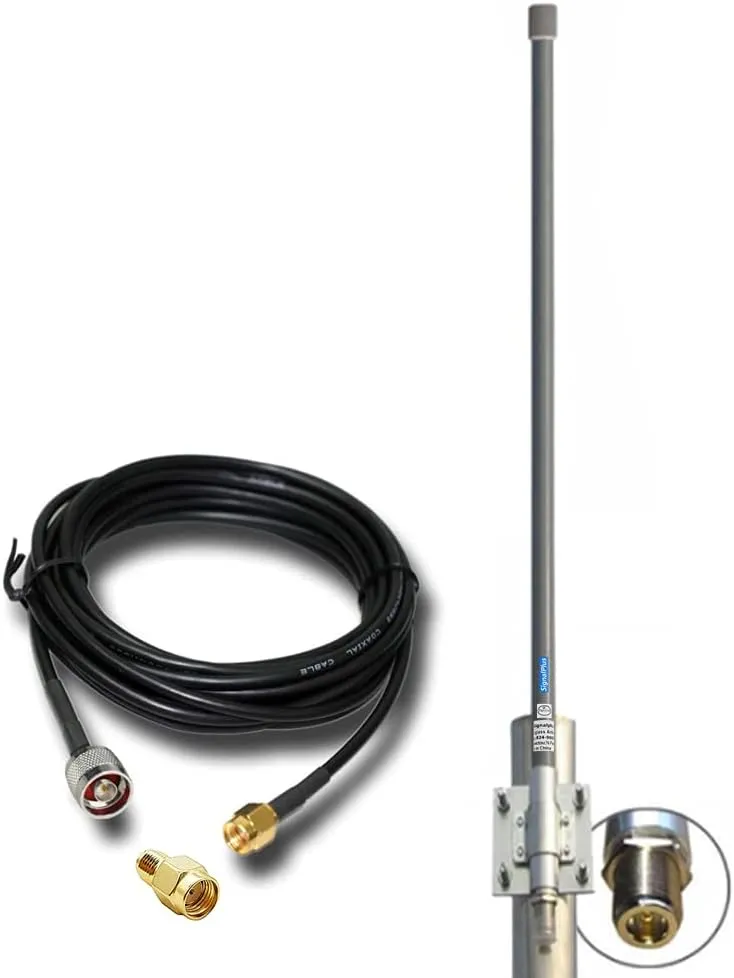 Omni Fiberglass Antenna-824-960MHZ Directional Marine Antenna 850MHZ 900MHZ 915MHZ for Helium Hotspot Miner LoT Antenna with 16.8Foot Cable SMA/RP-SMA