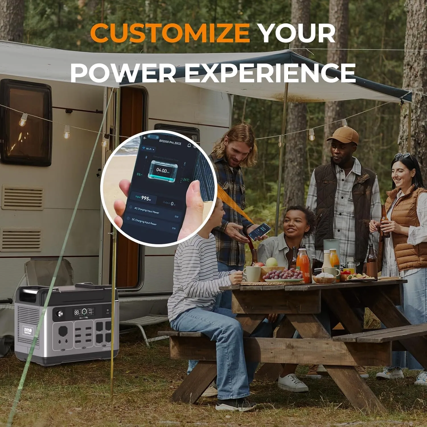 OUKITEL P2001 Plus 2400W Solar Generator with 2x200W Solars Panels, 2048Wh power station with 4 AC Outlets (5000W Peak), 1.5H Full Charging, APP Control Battery Backup for Home, Camping & RVs