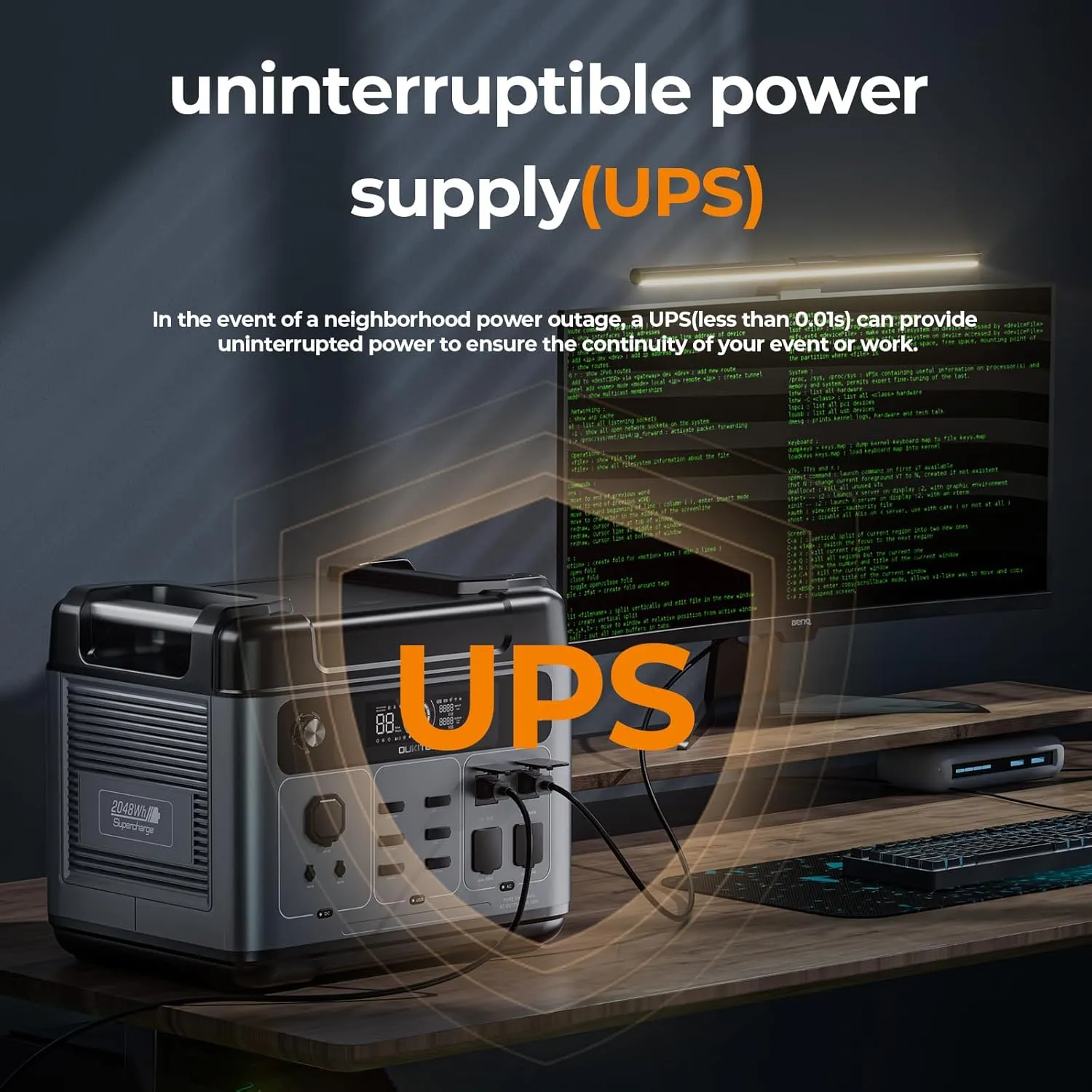 OUKITEL P2001 Plus 2400W Solar Generator with 2x200W Solars Panels, 2048Wh power station with 4 AC Outlets (5000W Peak), 1.5H Full Charging, APP Control Battery Backup for Home, Camping & RVs