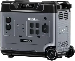 OUKITEL P5000 Solar Generator, 5120Wh Solar power station with 5x2200W AC Outlets (4000W Peak), 1800W Fast Charging, Emergency Power Station for Home, Camping & RVs, Battery Backup