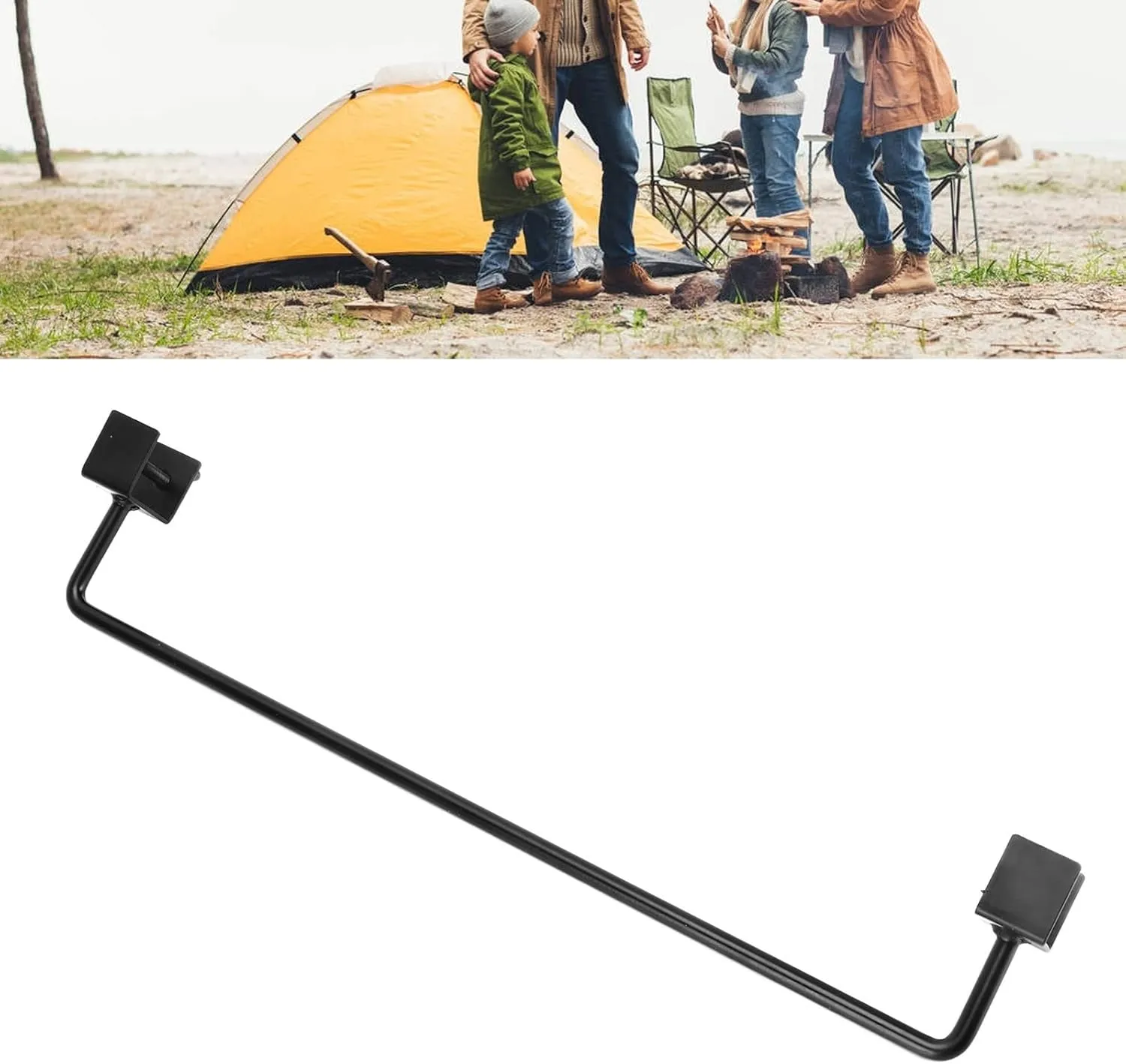 Outdoor Camping Hanger | Portable Cookware Storage Rack for Barbecue/Picnic/Camping | Expandable Iron Hanging Rack with 10 Hooks (40cm rack)