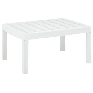 Outdoor Side Table Garden Patio End Coffee Table with Storage Plastic