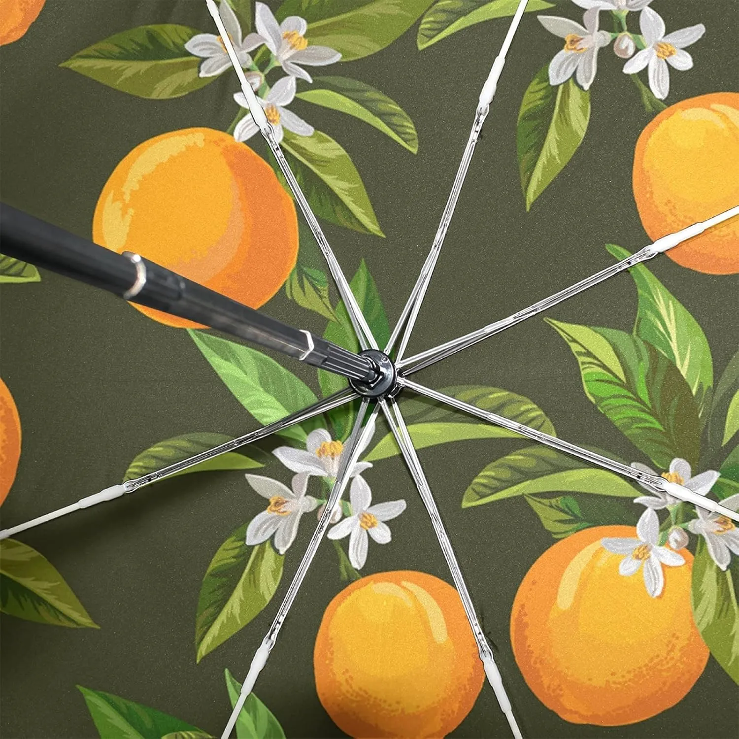 Oyihfvs Auto Open/Close Folding Umbrella, Strong Inner Print Travel Rain Umbrella, Portable Automatic Compact Sun Parasol with UV Protection