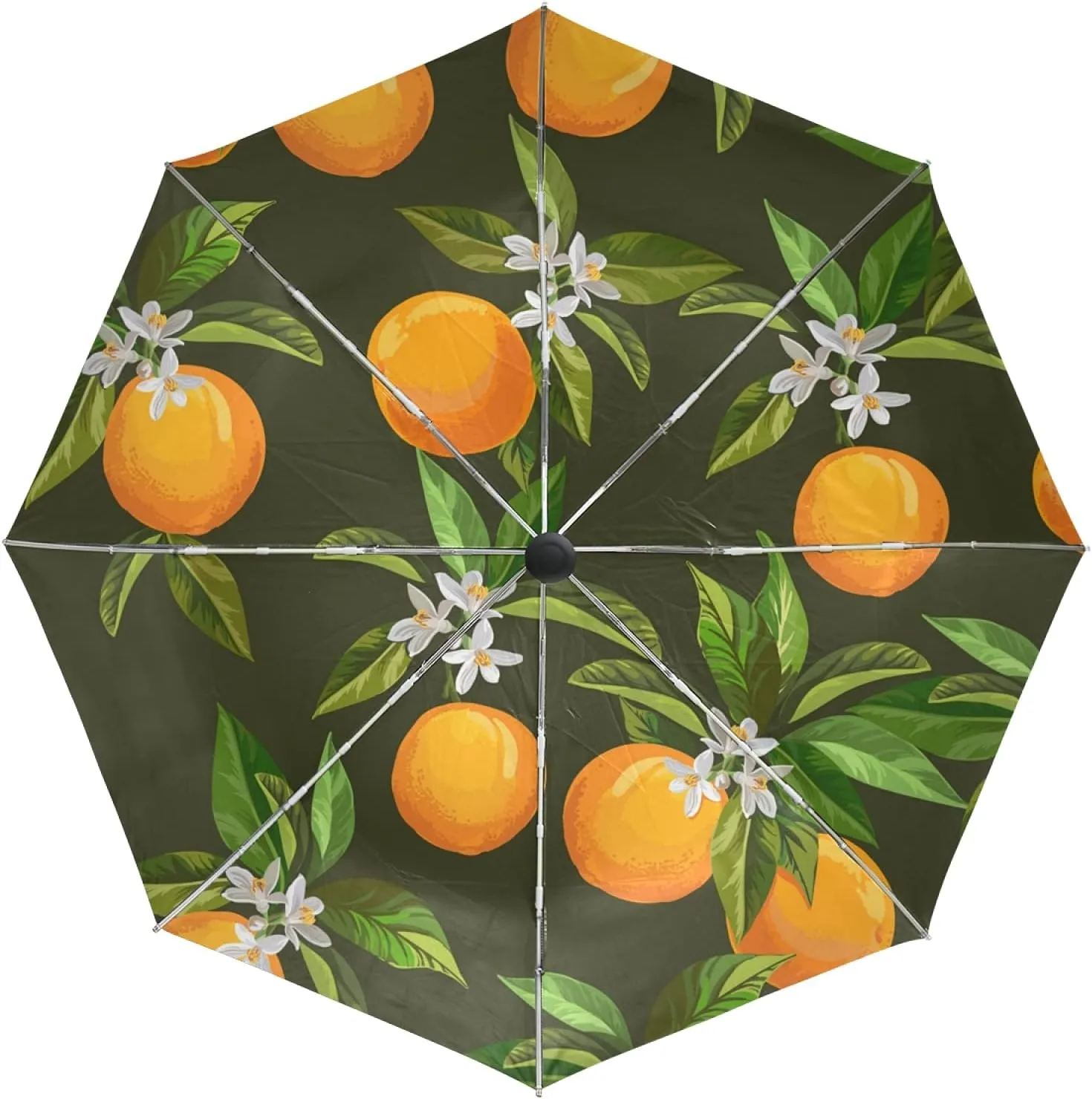 Oyihfvs Auto Open/Close Folding Umbrella, Strong Inner Print Travel Rain Umbrella, Portable Automatic Compact Sun Parasol with UV Protection