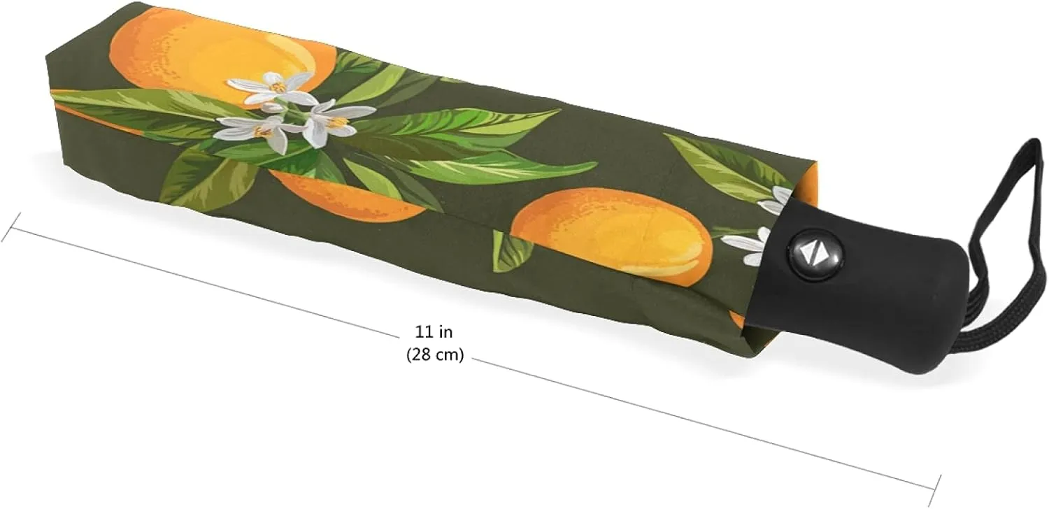 Oyihfvs Auto Open/Close Folding Umbrella, Strong Inner Print Travel Rain Umbrella, Portable Automatic Compact Sun Parasol with UV Protection