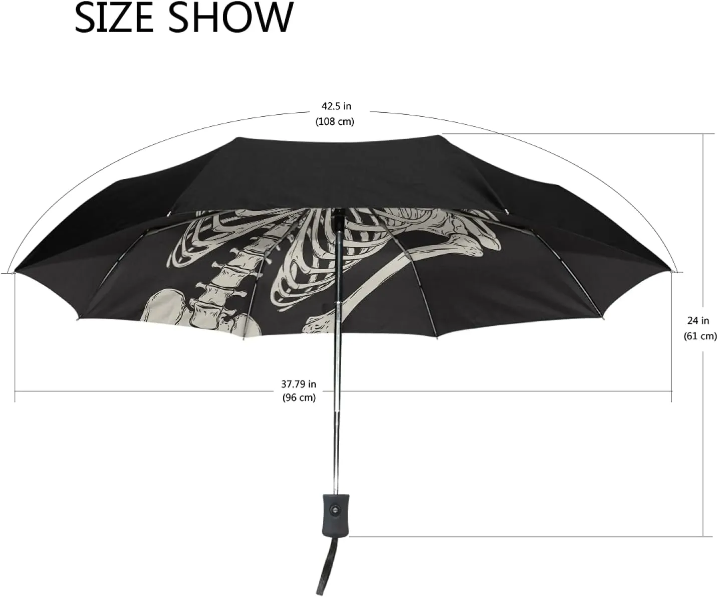 Oyihfvs Auto Open/Close Folding Umbrella, Strong Inner Print Travel Rain Umbrella, Portable Automatic Compact Sun Parasol with UV Protection