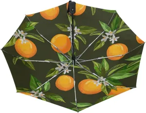Oyihfvs Auto Open/Close Folding Umbrella, Strong Inner Print Travel Rain Umbrella, Portable Automatic Compact Sun Parasol with UV Protection