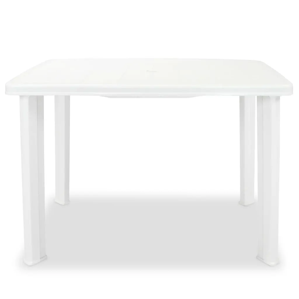 Patio Table Outdoor Garden Deck Dining Table with Umbrella Hole Plastic