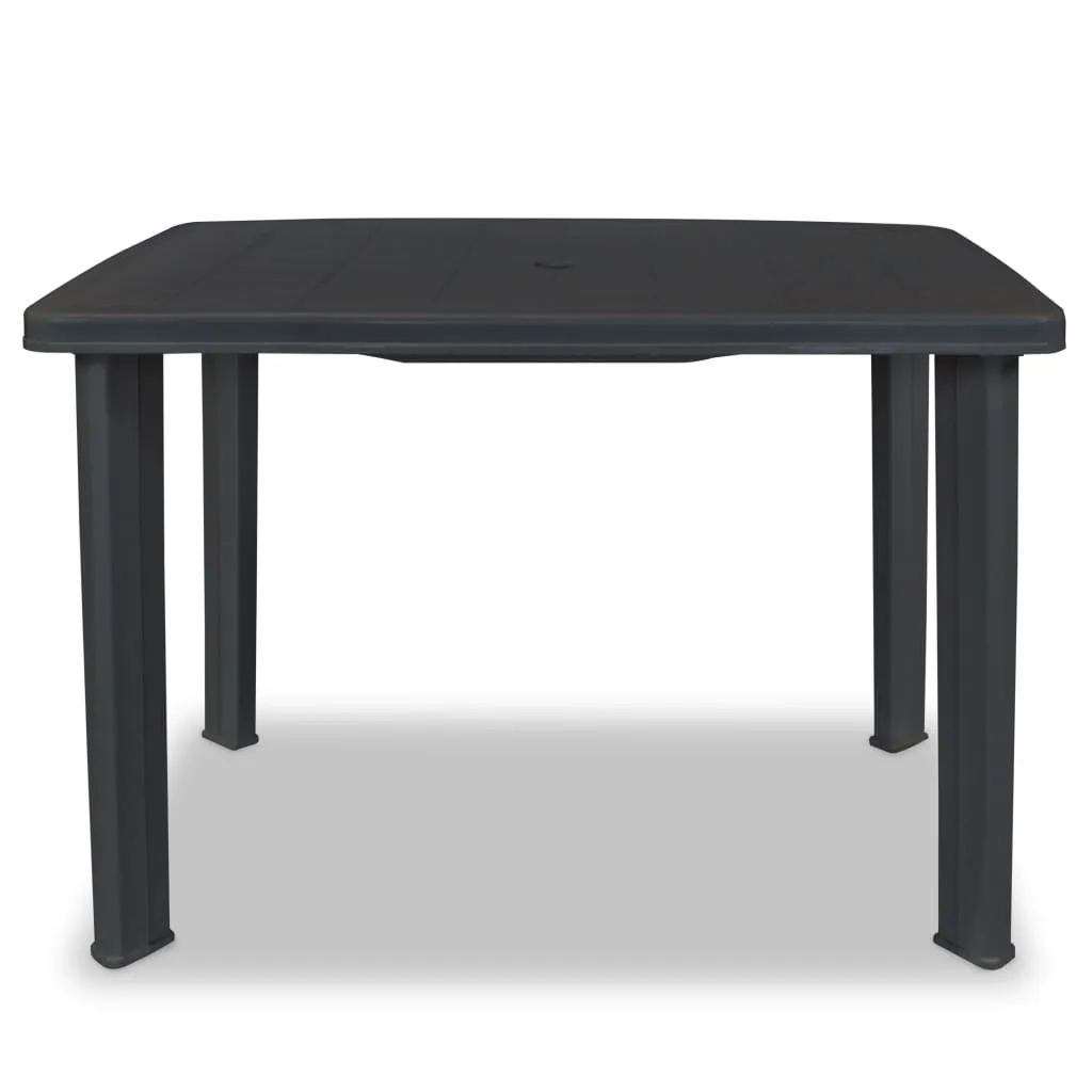 Patio Table Outdoor Garden Deck Dining Table with Umbrella Hole Plastic